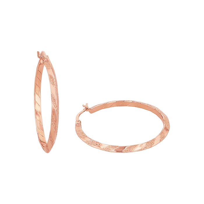 AMOR Rose Gold Coloured Sterling Silver Hoop Earrings