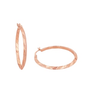 AMOR Rose Gold Coloured Sterling Silver Hoop Earrings