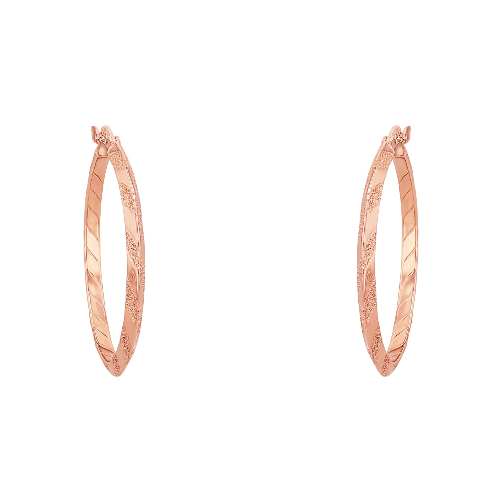 AMOR Rose Gold Coloured Sterling Silver Hoop Earrings