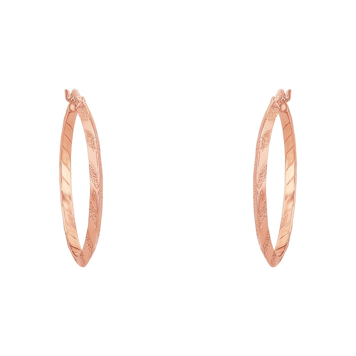 AMOR Rose Gold Coloured Sterling Silver Hoop Earrings