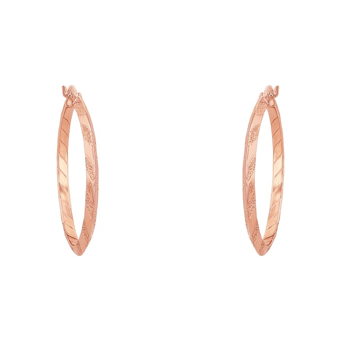 AMOR Rose Gold Coloured Sterling Silver Hoop Earrings