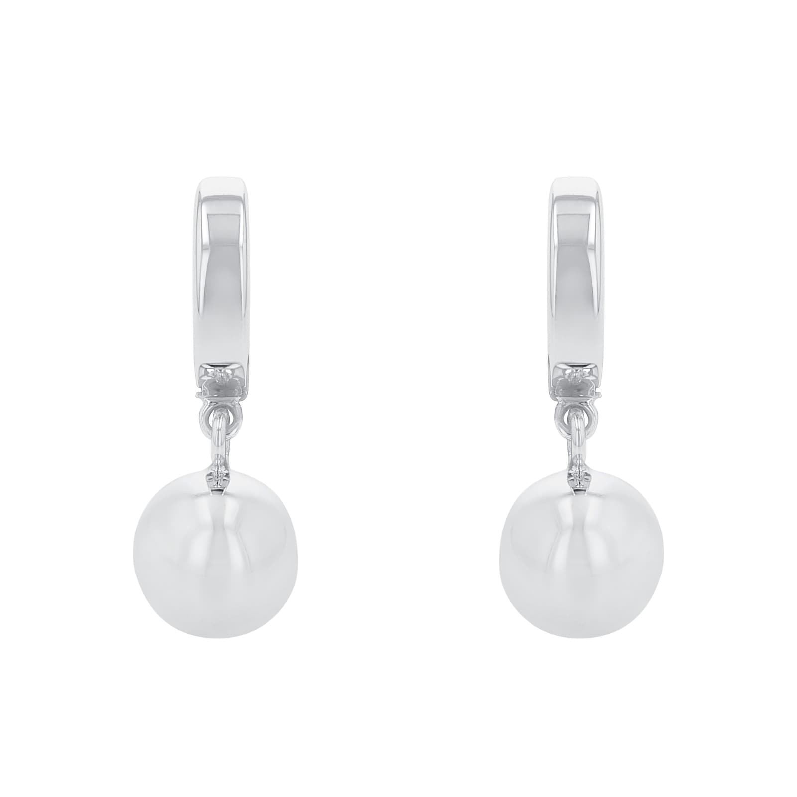 AMOR Silver Round Ball Drop Earrings