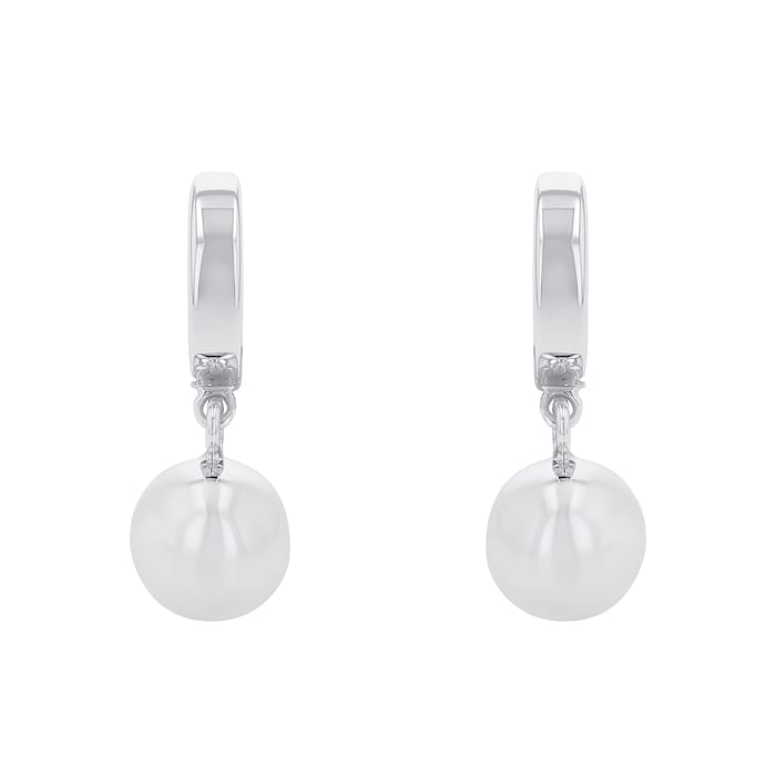 AMOR Silver Round Ball Drop Earrings