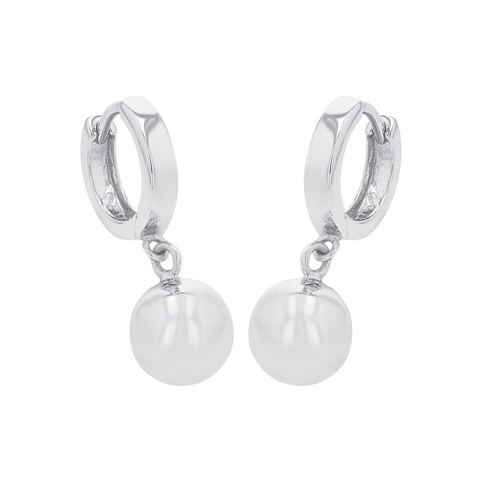 AMOR Silver Round Ball Drop Earrings