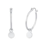 AMOR Silver Round Hoop Earrings