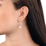 AMOR Silver Round Hoop Earrings