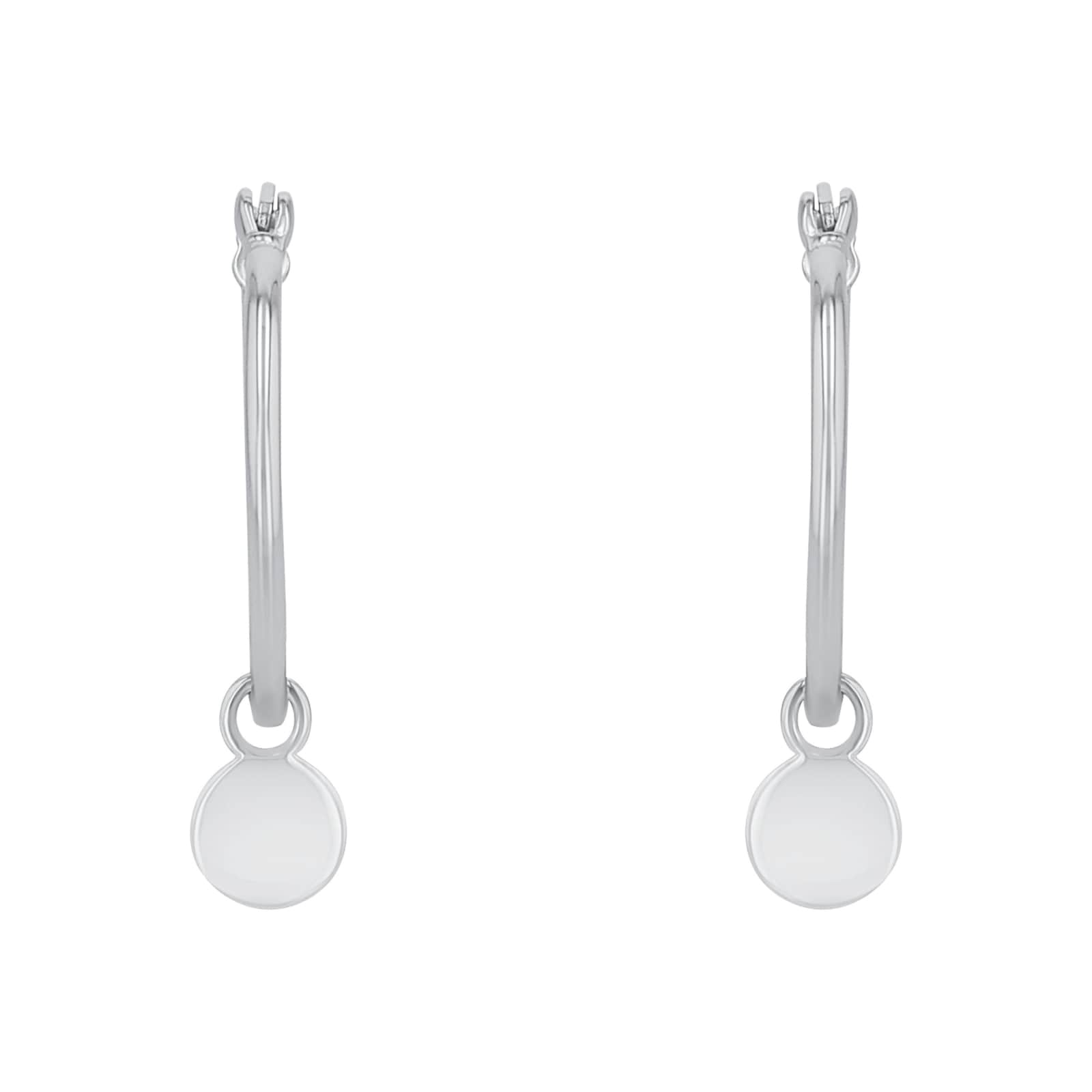 AMOR Silver Round Hoop Earrings