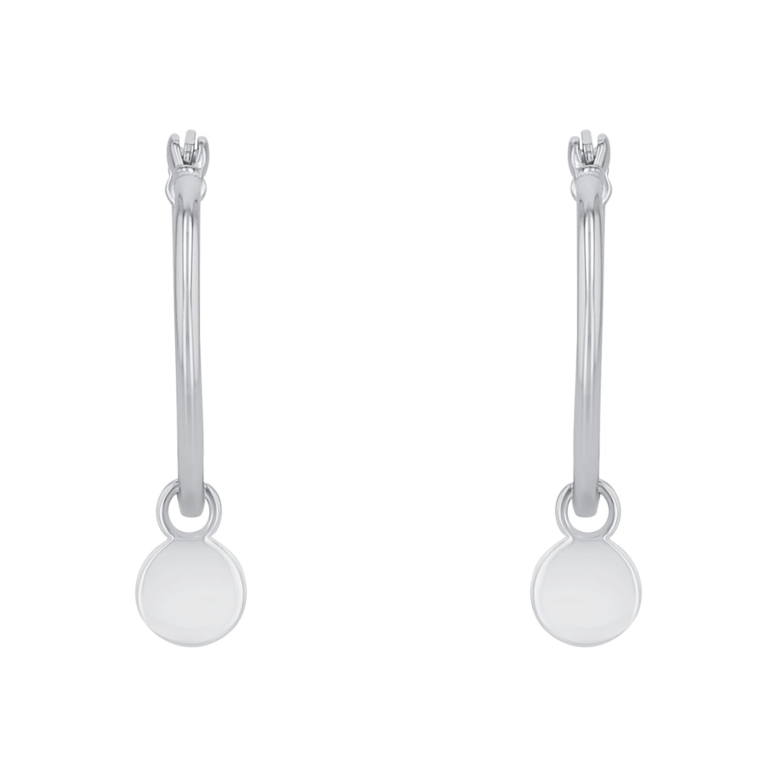 AMOR Silver Round Hoop Earrings