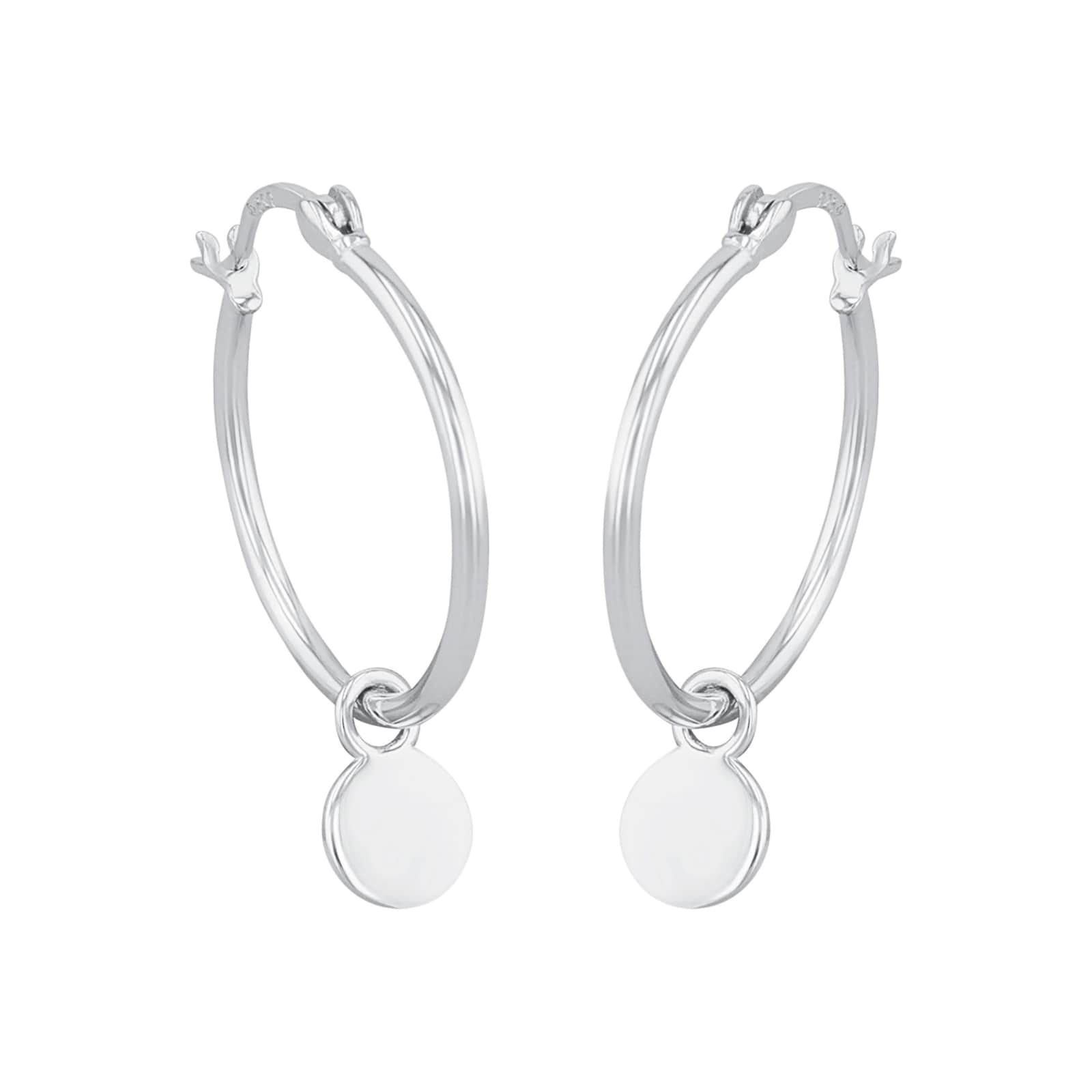 AMOR Silver Round Hoop Earrings