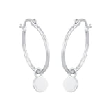 AMOR Silver Round Hoop Earrings