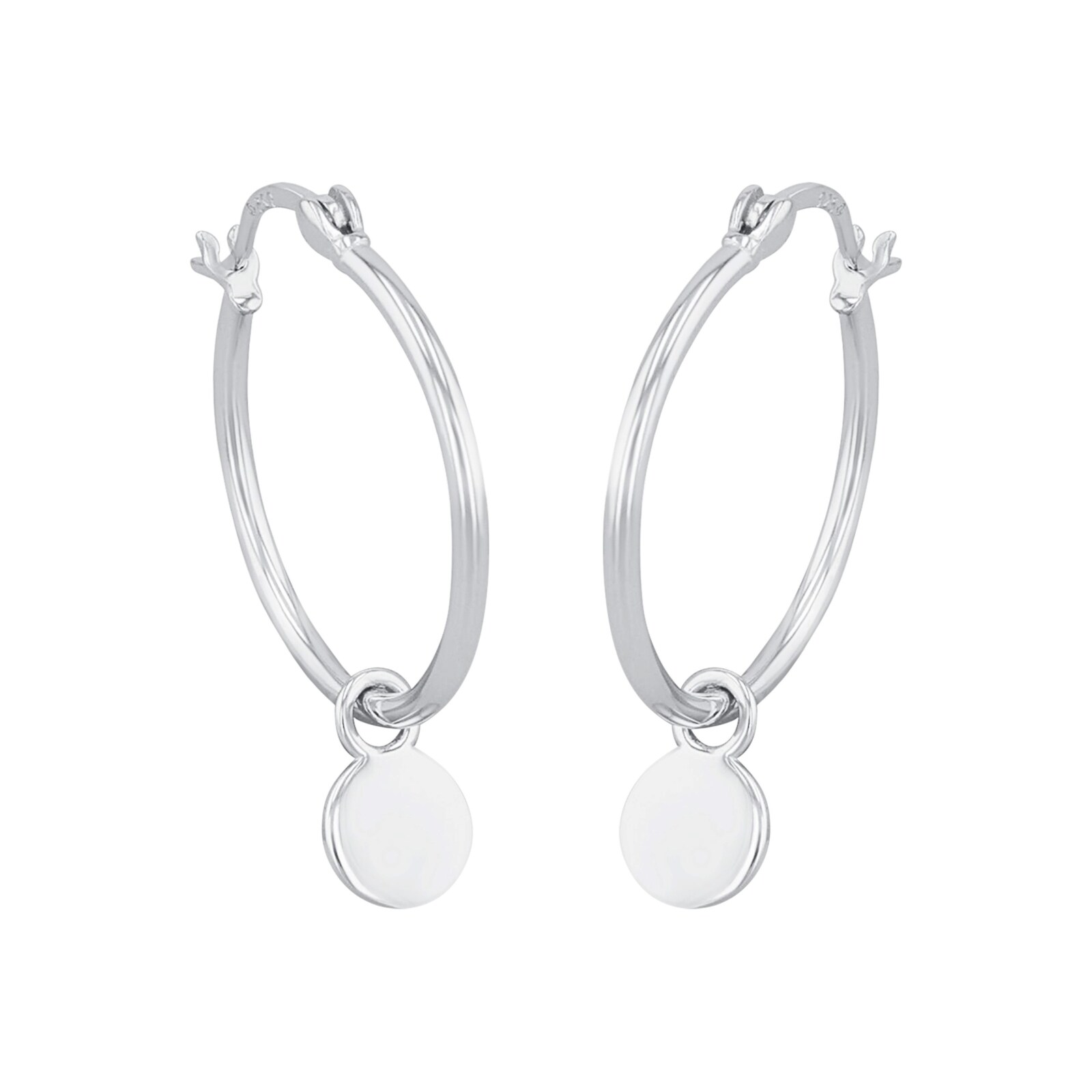 AMOR Silver Round Hoop Earrings