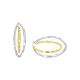 AMOR Silver Bi Colour Double Hoop Earrings