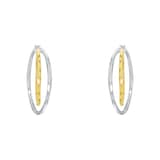 AMOR Silver Bi Colour Double Hoop Earrings