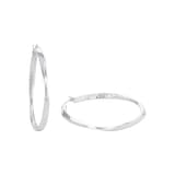 AMOR Silver Textured Hoop Earrings