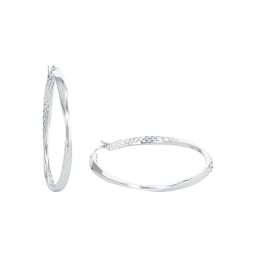 37970202 - Silver Textured Hoop Earrings