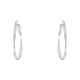 AMOR Silver Textured Hoop Earrings