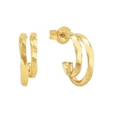 AMOR 9ct Yellow Gold Double Hoop Earrings