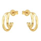 AMOR 9ct Yellow Gold Double Hoop Earrings