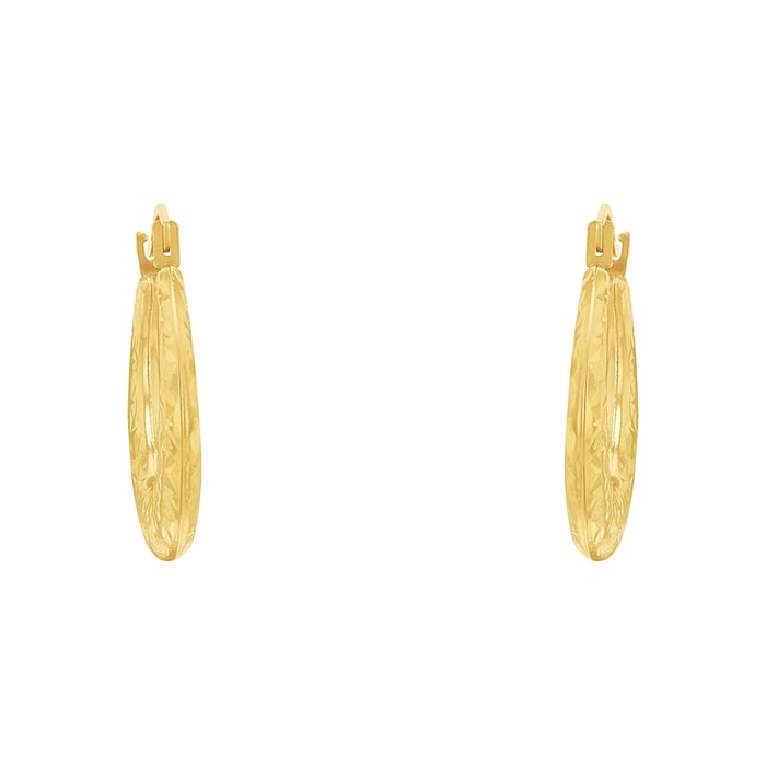 AMOR 9ct Yellow Gold Graduated Hoop Earrings