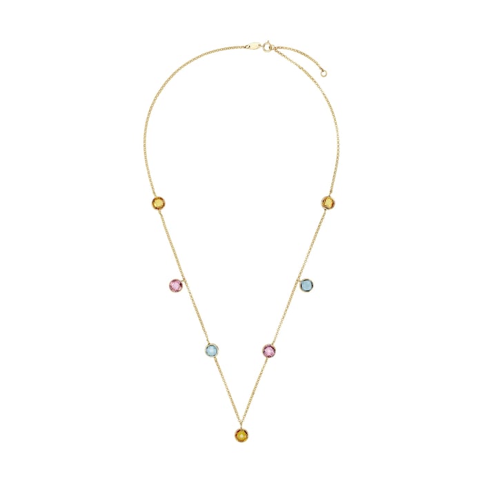 AMOR 9ct Yellow Gold Multi Coloured Cubic Zirconia Necklace