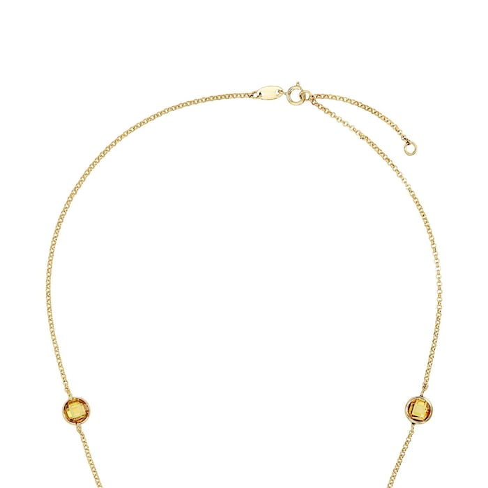 AMOR 9ct Yellow Gold Multi Coloured Cubic Zirconia Necklace