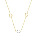 AMOR 9ct Yellow Gold Bi Colour Loop Necklace