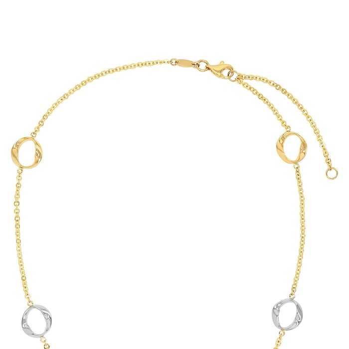 AMOR 9ct Yellow Gold Bi Colour Loop Necklace