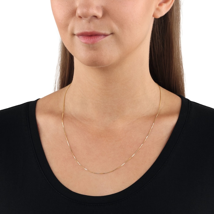 AMOR 9ct Yellow Gold Venezia Chain Necklace - 50cm