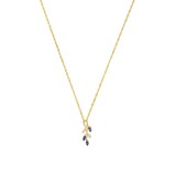 AMOR 9ct Yellow Gold Cubic Zirconia Branch Necklace