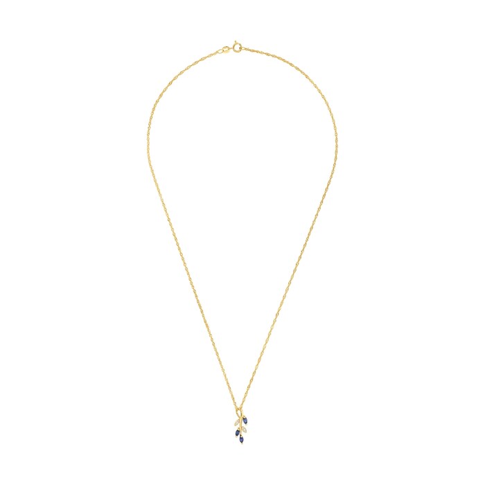 AMOR 9ct Yellow Gold Cubic Zirconia Branch Necklace