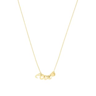 AMOR 9ct Yellow Gold Love Text Necklace