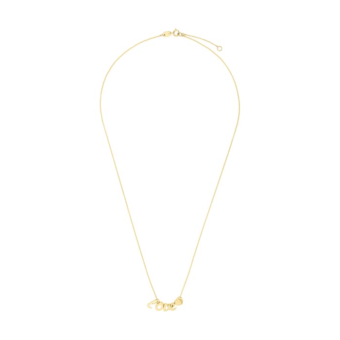 AMOR 9ct Yellow Gold Love Text Necklace