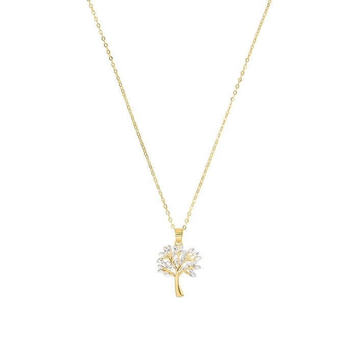 AMOR 9ct Yellow Gold Tree Necklace