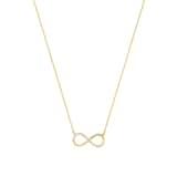 AMOR 9ct Yellow Gold Cubic Zirconia Infinity Loop Necklace