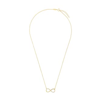 AMOR 9ct Yellow Gold Cubic Zirconia Infinity Loop Necklace