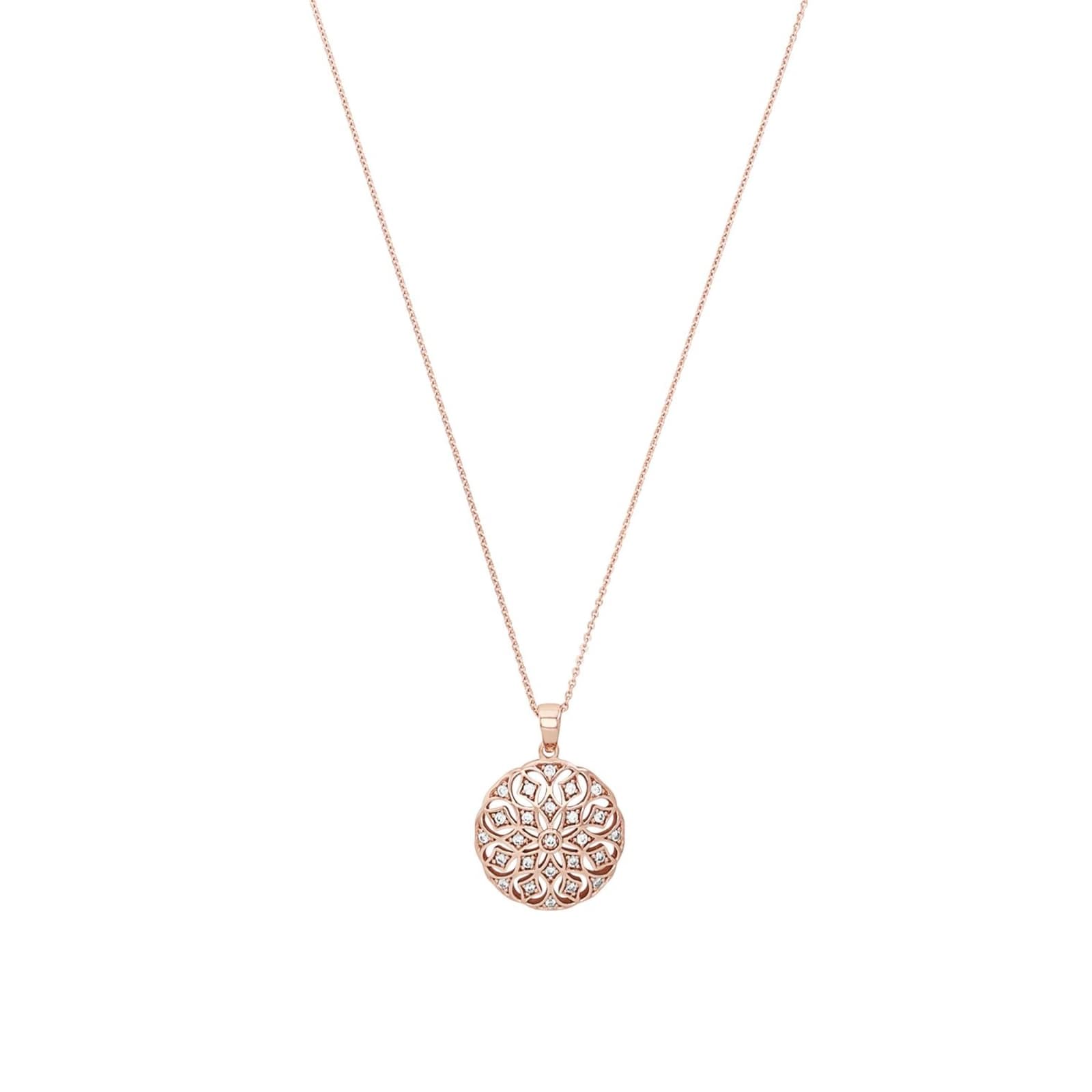 Rose Gold Coloured Sterling Silver Pendant Necklace