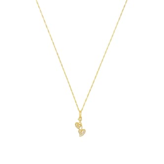 AMOR 14ct Yellow Gold Cross Over Heart Pendant Necklace AMOR 14ct Yellow Gold Cross Over Heart Pendant Necklace