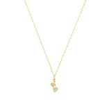 AMOR 14ct Yellow Gold Cross Over Heart Pendant Necklace