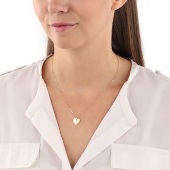 AMOR 14ct Yellow Gold Heart Pendant Necklace