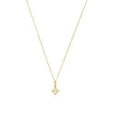 AMOR 14ct Yellow Gold Cubic Zirconia Flower Pendant Necklace