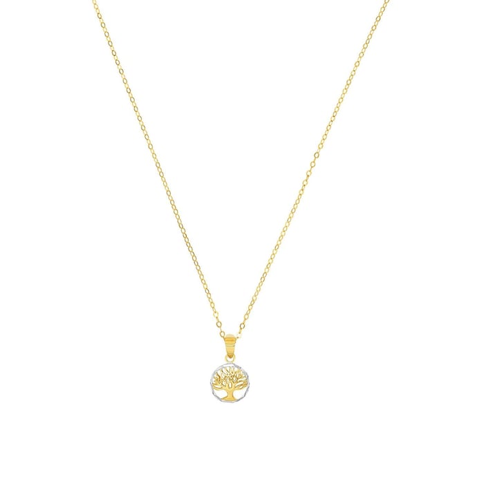 AMOR 14ct Yellow Gold Tree Pendant Necklace