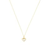 AMOR 14ct Yellow Gold Cubic Zirconia Heart Pendant Necklace