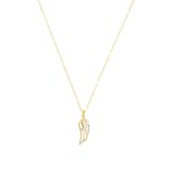 AMOR 14ct Yellow Gold Angel Wing Pendant Necklace