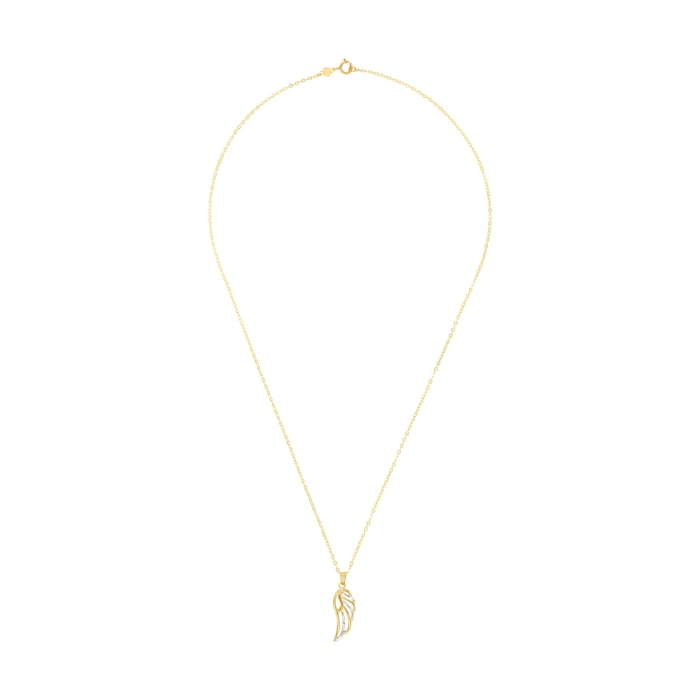 AMOR 14ct Yellow Gold Angel Wing Pendant Necklace