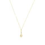 AMOR 14ct Yellow Gold Cubic Zirconia Drop Pendant Necklace