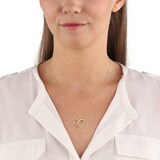 AMOR 14ct Yellow Gold Cubic Zirconia Heart Pendant Necklace