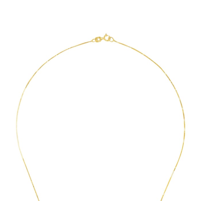 AMOR 14ct Yellow Gold Cubic Zirconia Heart Pendant Necklace