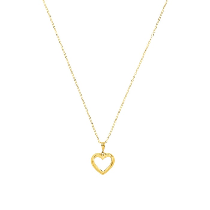 AMOR 14ct Yellow Gold Heart Design Pendant Necklace