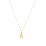 AMOR 14ct Yellow Gold Cubic Zirconia Pear Pendant Necklace