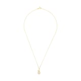 AMOR 14ct Yellow Gold Cubic Zirconia Pear Pendant Necklace